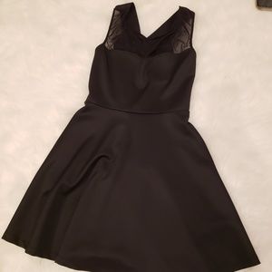 Black Cocktail Sweetheart neckline mesh dress